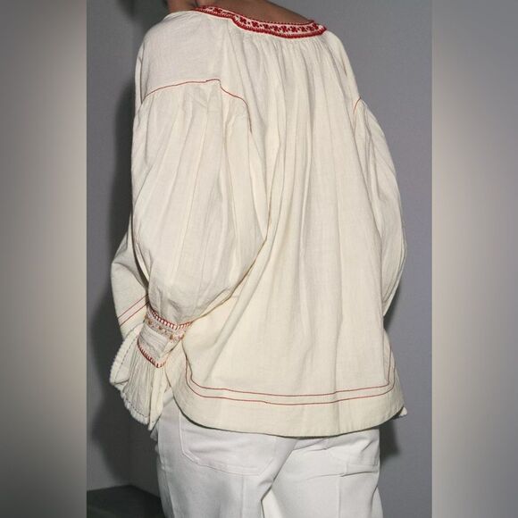 ZARA ZW COLLECTION EMBROIDERED SHIRT - Picture 8 of 11